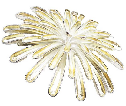 ZINA 925 Sterling Silver  Vintage Modernist Flower Motif Brooch Pin  BP3201