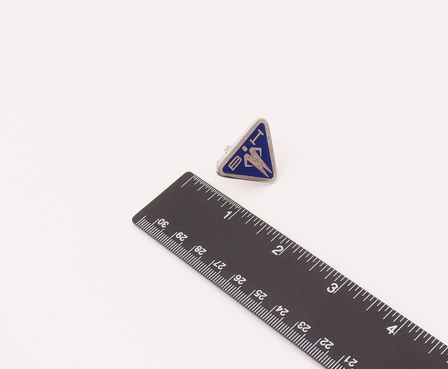 LA MODE 925 Sterling Silver Vintage Triangular Blue Tie Pin & Cuff Links  TR3475