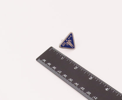 LA MODE 925 Sterling Silver Vintage Triangular Blue Tie Pin & Cuff Links  TR3475