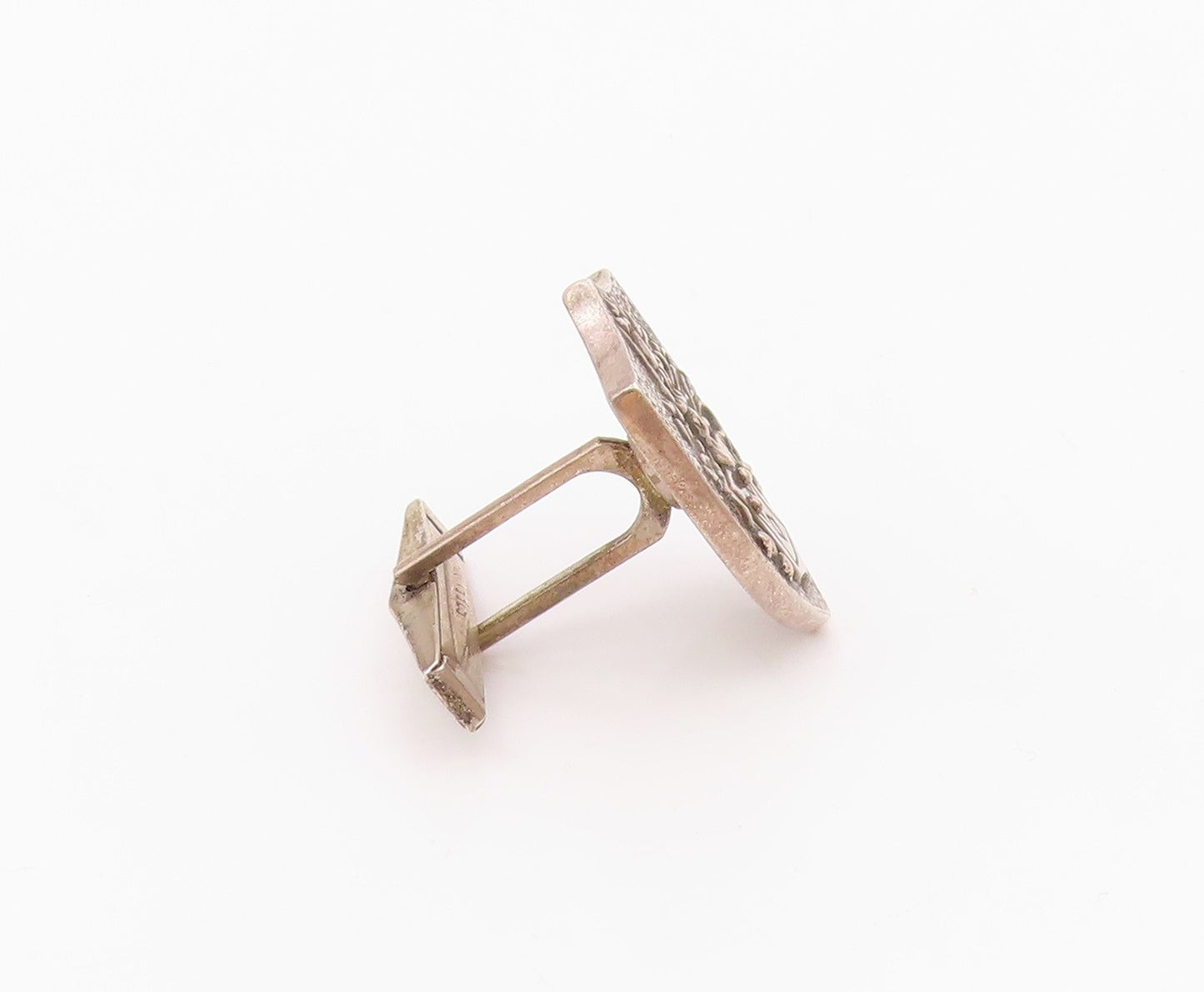 925 Sterling Silver  Vintage Carved Royal Emblem Cuff Links  TR3425
