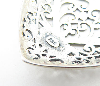 925 Sterling Silver Shiny Open Swirl Pattern Love Heart Drop Pendant PT5948