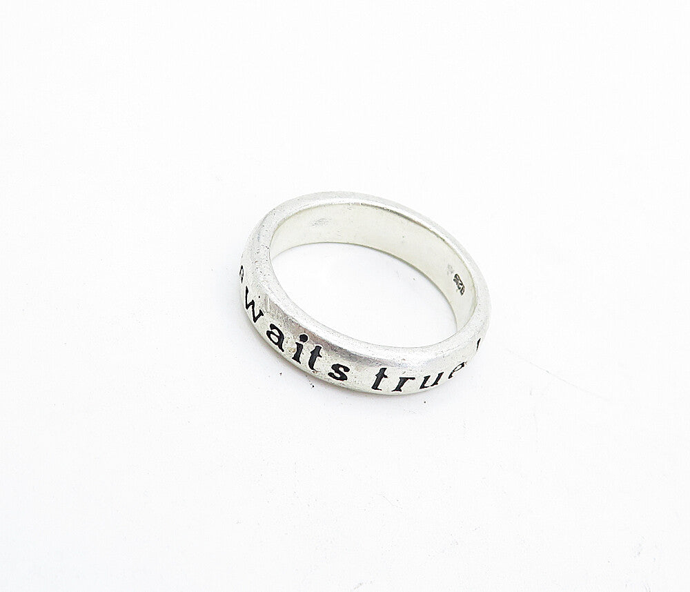925 Sterling Silver  Vintage True Love Waits Stamped Purity Ring Sz 7.5 RG4564