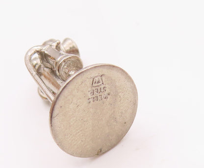 WELLS 925 Silver  Vintage Old Fashion Candlestick Telephone Pendant  PT21470