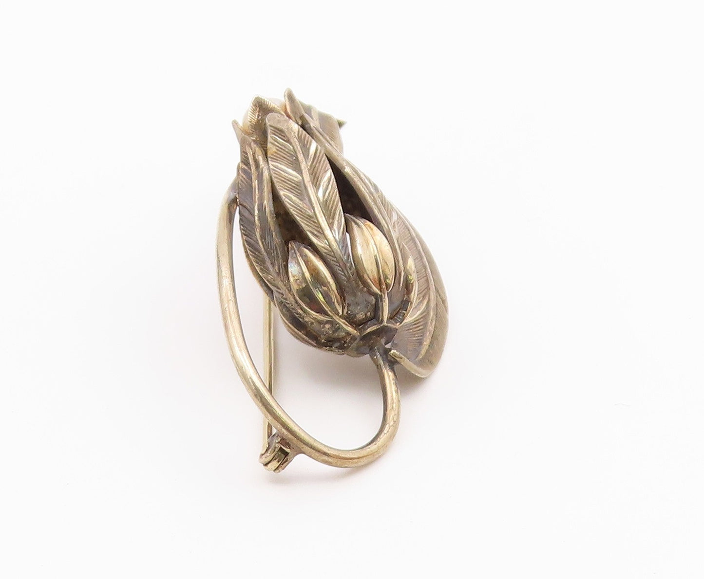 DANECRAFT 925 Silver  Vintage Freshwater Pearl Floral Motif Brooch Pin  BP8160