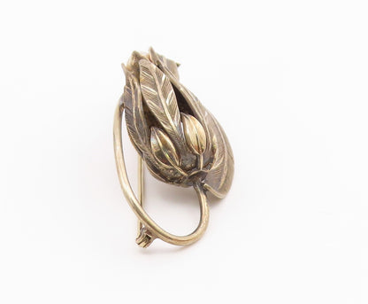 DANECRAFT 925 Silver  Vintage Freshwater Pearl Floral Motif Brooch Pin  BP8160