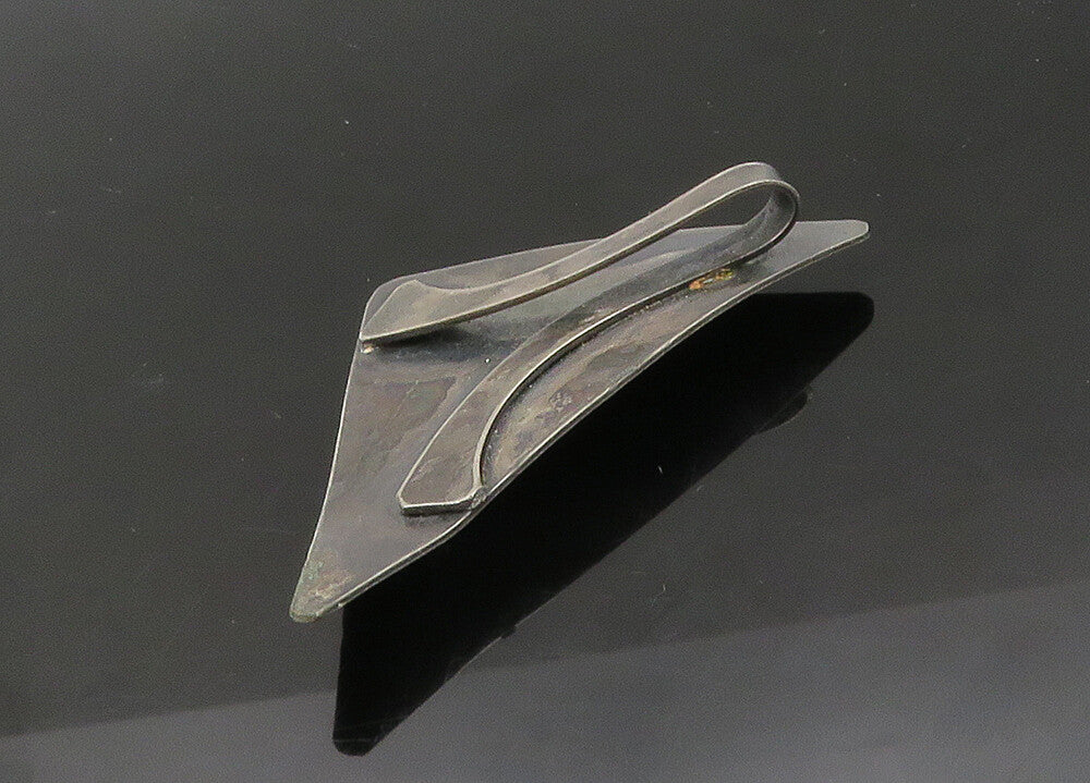 925 Sterling Silver  Vintage Oxidized Modernist Design Brooch Pin  BP8525