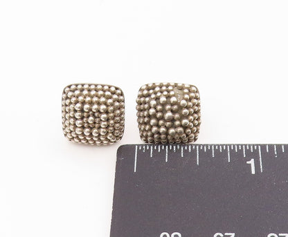 925 Sterling Silver Vintage Earrings JOHN HARDY Geometric Caviar Studs  EG13960
