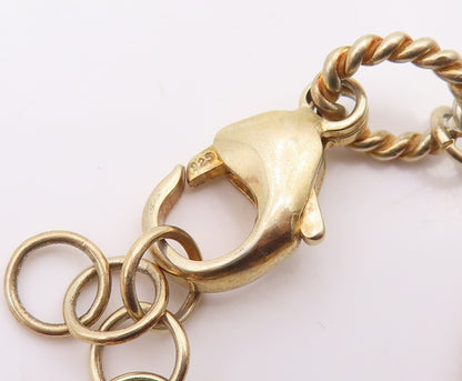 925 Sterling Silver Vintage Bracelet Gold Plated Intricate Floral Link  BT12124