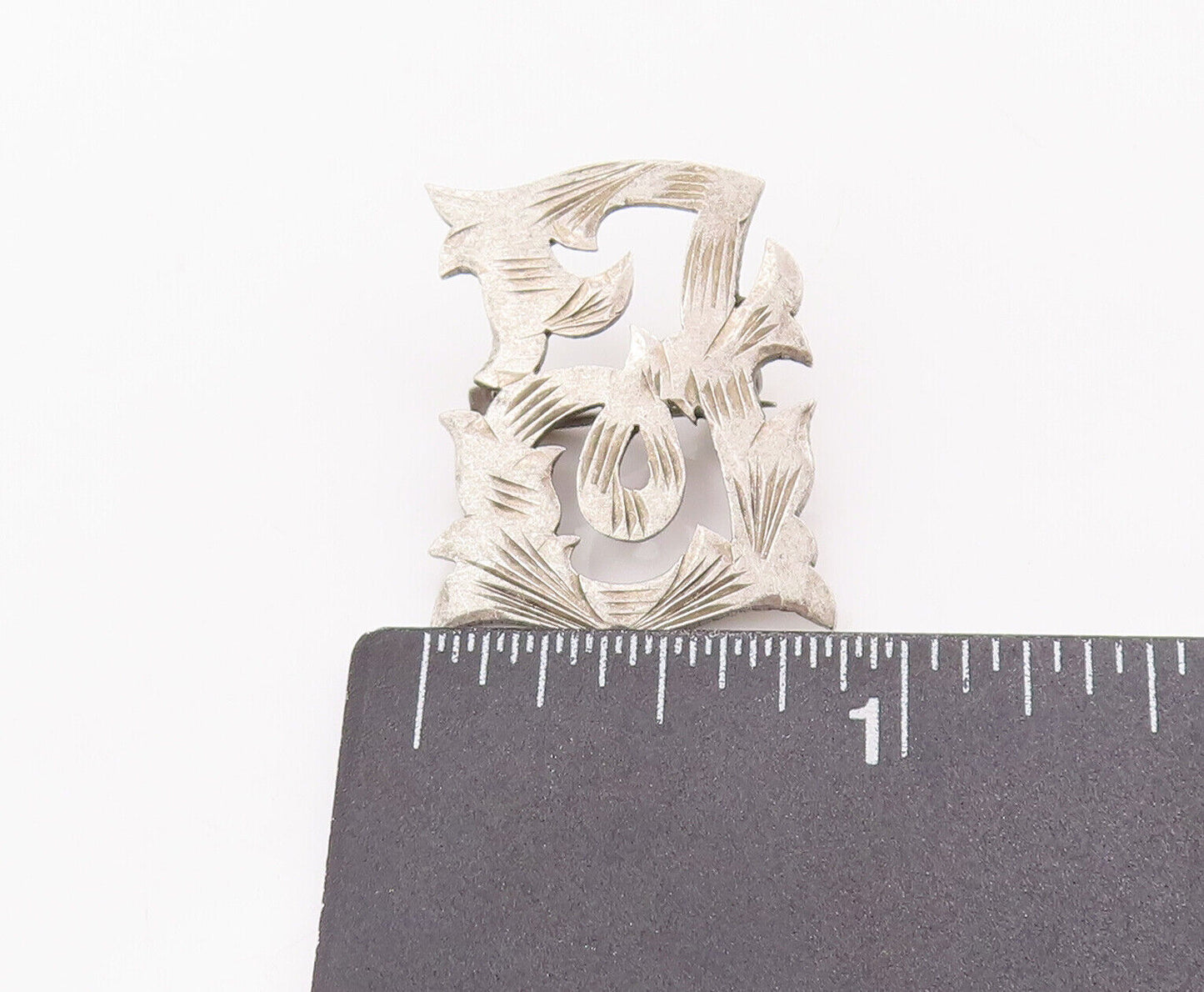 925 Sterling Silver Vintage Brooch Pin Minimalist Swirly Grooved  BP10889