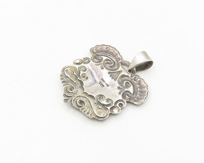 925 Sterling Silver  Vintage Pretzel Swirl Detail Drop Pendant  PT14421