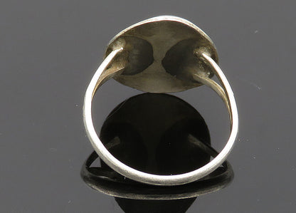 NAVAJO 925 Sterling Silver Vintage Turquoise Claw Print Band Ring Sz 5  RG20259