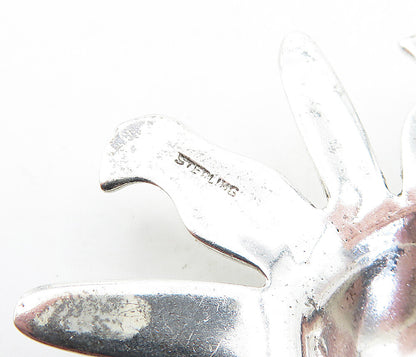 925 Sterling Silver  Vintage Shiny Polished Shining Sun Brooch Pin  BP1614