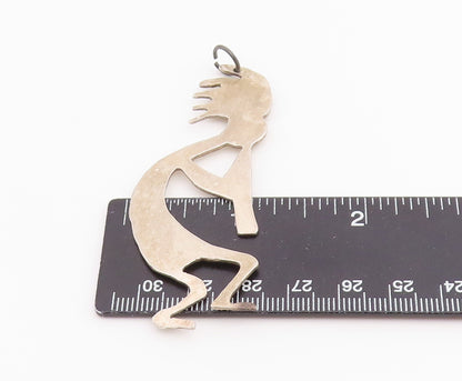 925 Sterling Silver Vintage Pendant SOUTHWESTERN Flute Player Cutout  PT26516