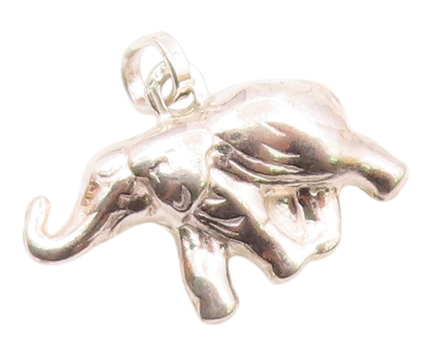 925 Sterling Silver  Vintage Petite Shiny Elephant Hollow Pendant  PT17505