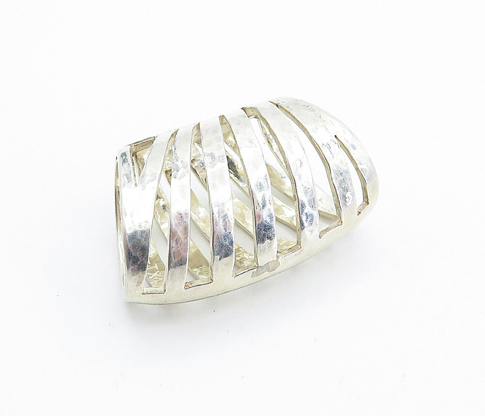 ROCKSPRINGS 925 Sterling Silver  Shiny Hammered Split Slide Pendant  PT5724