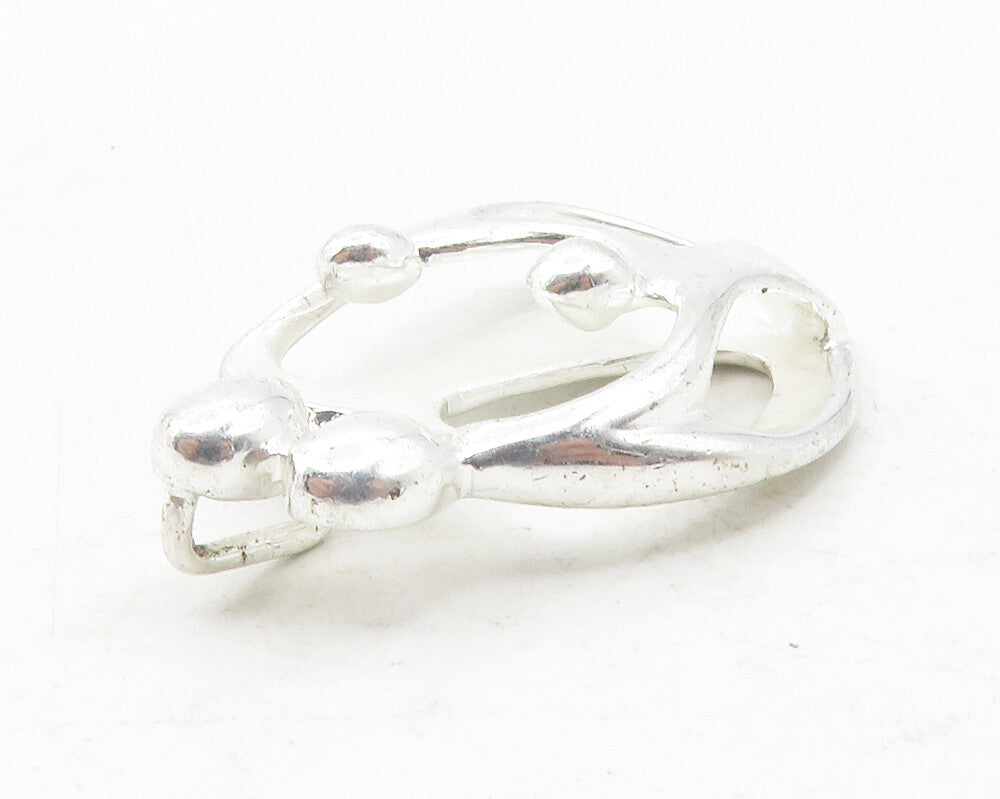 CAROLYN POLLACK 925 Silver  Vintage Shiny Modernist Family Pendant  PT9595