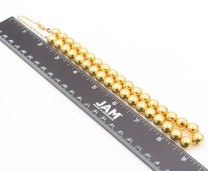 925 Sterling Silver Vintage Necklace Gold Plated Bead Chain NE4547