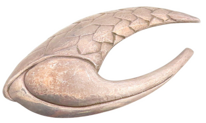 925 Sterling Silver Vintage Brooch Modernist Goblin King's Amulet Pin  BP11975