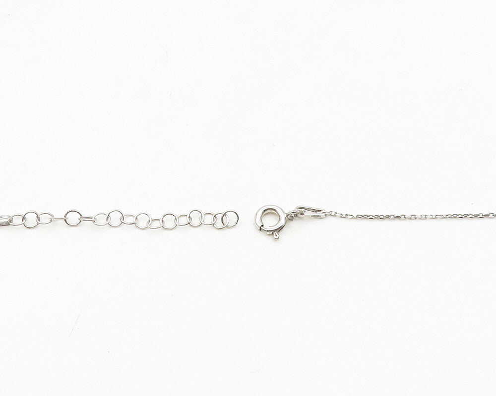 925 Sterling Silver  Shiny Cubic Zirconia Love Pendant Chain Necklace  NE3141