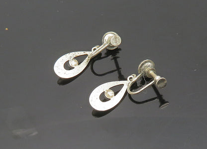 SOUTHWESTERN 925 Silver Vintage Turquoise Non Pierce Dangle Earrings EG10364
