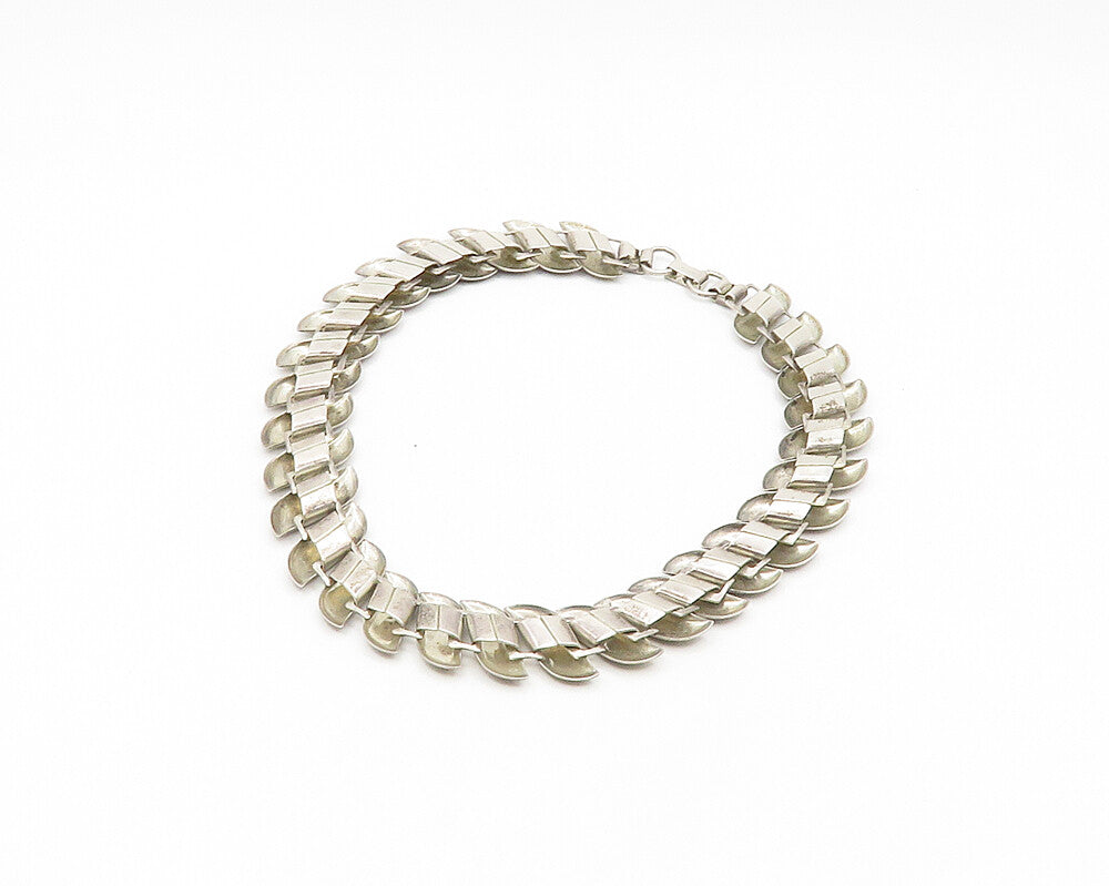 925 Sterling Silver  Vintage Shiny Smooth Dark Tone Chain Necklace  NE2785
