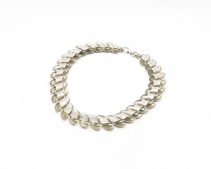 925 Sterling Silver  Vintage Shiny Smooth Dark Tone Chain Necklace  NE2785