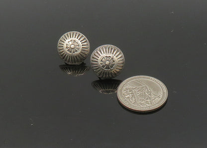 925 Sterling Silver Vintage Floral Dome Non Pierce Earrings EG11208