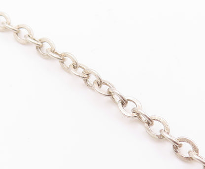 925 Sterling Silver Vintage Necklace CAROLYN POLLACK Carved Ring Chain  NE4556