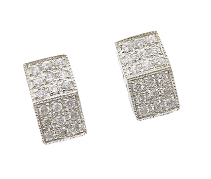 925 Sterling Silver  Vintage Sparkling Cubic Zirconia Drop Earrings  EG9678