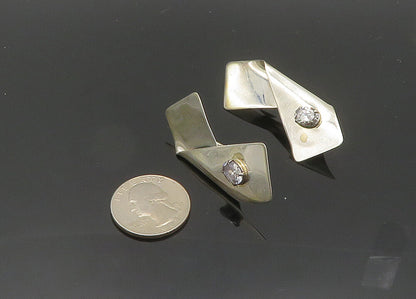 TULLA BOOTH 925 Silver  Vintage Cubic Zirconia Non Pierce Earrings  EG10043
