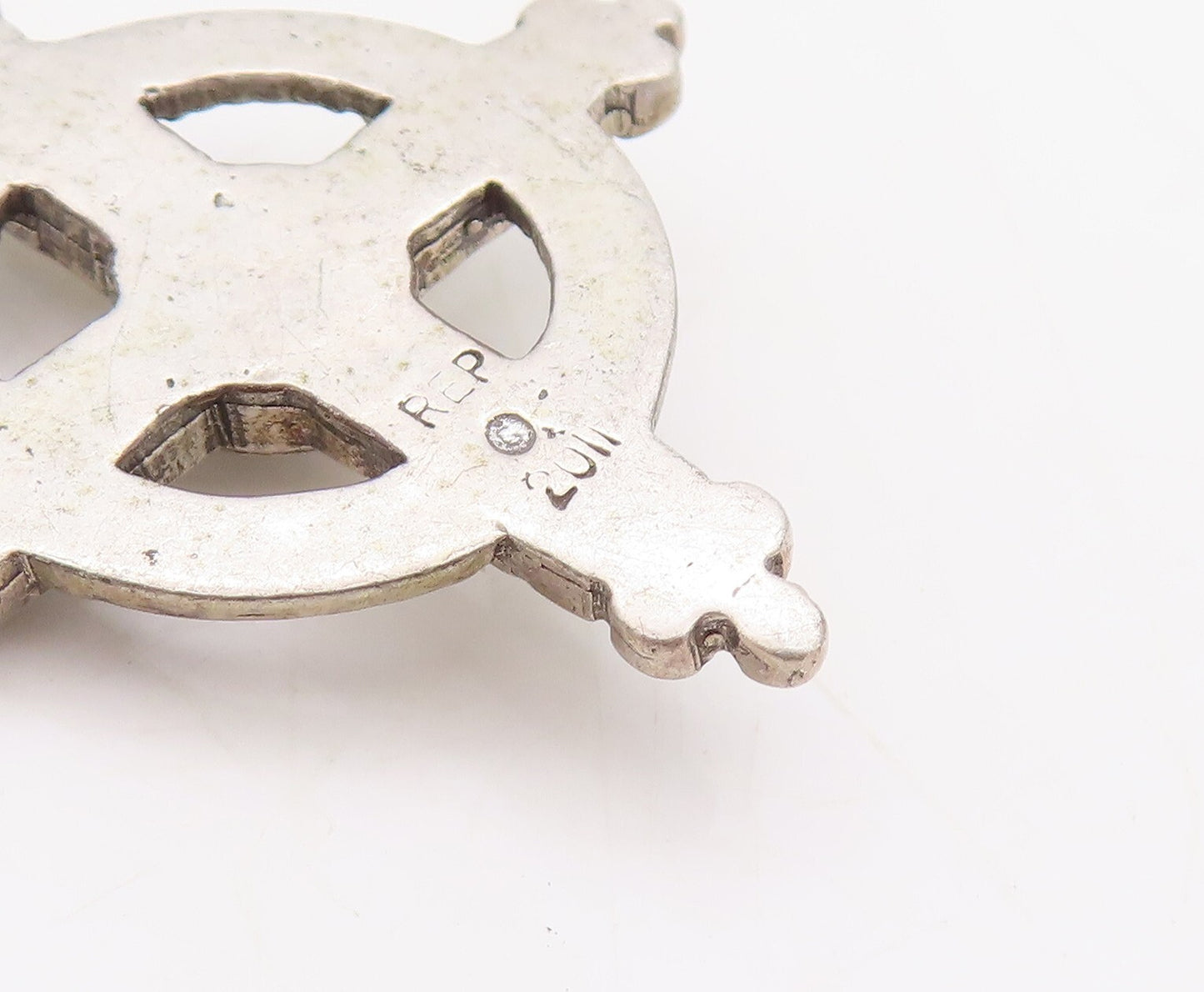 925 Sterling Silver Vintage Pendant Antique Trible Design Cutout  PT23678