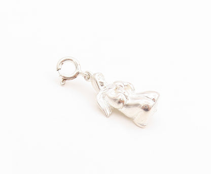 925 Sterling Silver Vintage Pendant 3D Guardian Angel Pendant with Clasp PT24876