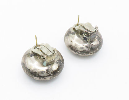 PALIU SPAIN 925 Silver & 14K GOLD  Vintage Hollow Round Drop Earrings  EG7471