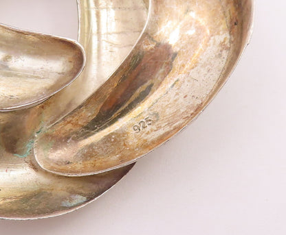 925 Sterling Silver  Vintage Shiny Open Knot Swirl Design Brooch Pin  BP3680