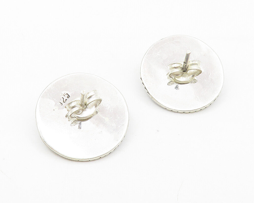 925 Sterling Silver  Vintage Tiger's Eye Pretzel Swirl Stud Earrings  EG5532