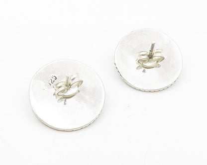 925 Sterling Silver  Vintage Tiger's Eye Pretzel Swirl Stud Earrings  EG5532