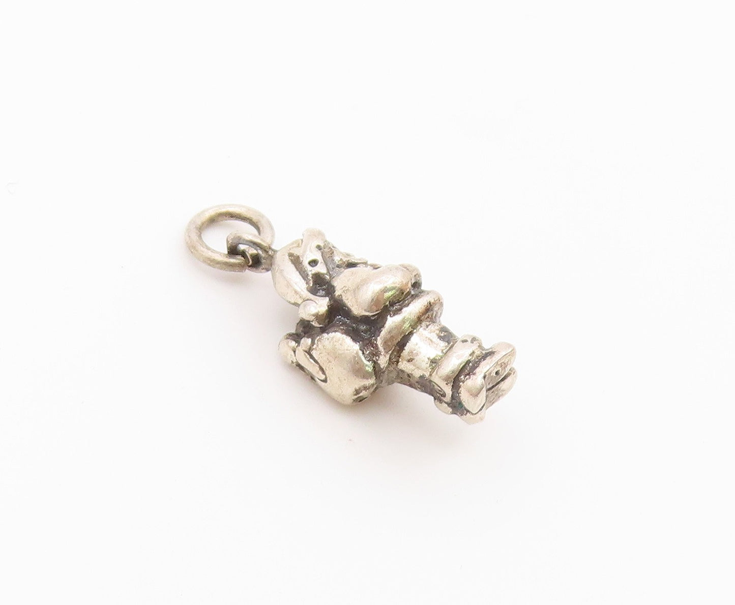 925 Sterling Silver  Vintage Petite Santa Clause Christmas Pendant  PT17284