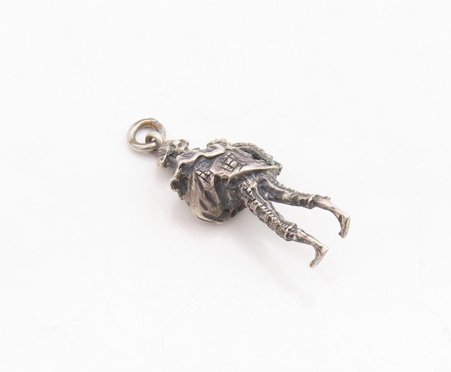925 Sterling Silver Vintage Pendant Dark Tone Carved Man Charm  PT23726