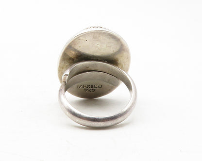 MEXICO 925 Silver  Vintage Black Onyx Floral Vine Cocktail Ring Sz 6.5 RG12171