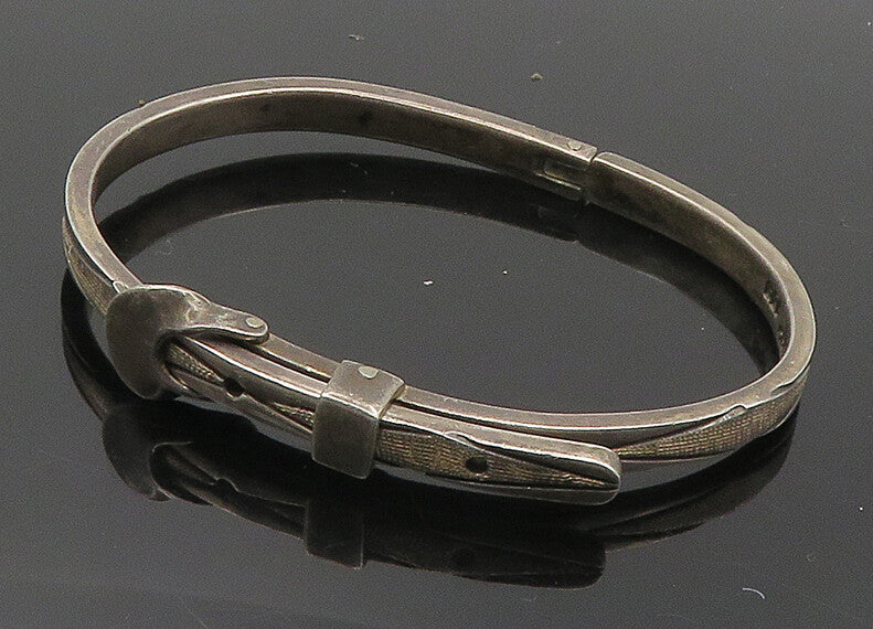 MEXICO 925 Sterling Silver  Vintage Watch Strap Motif Bangle Bracelet  BT7046