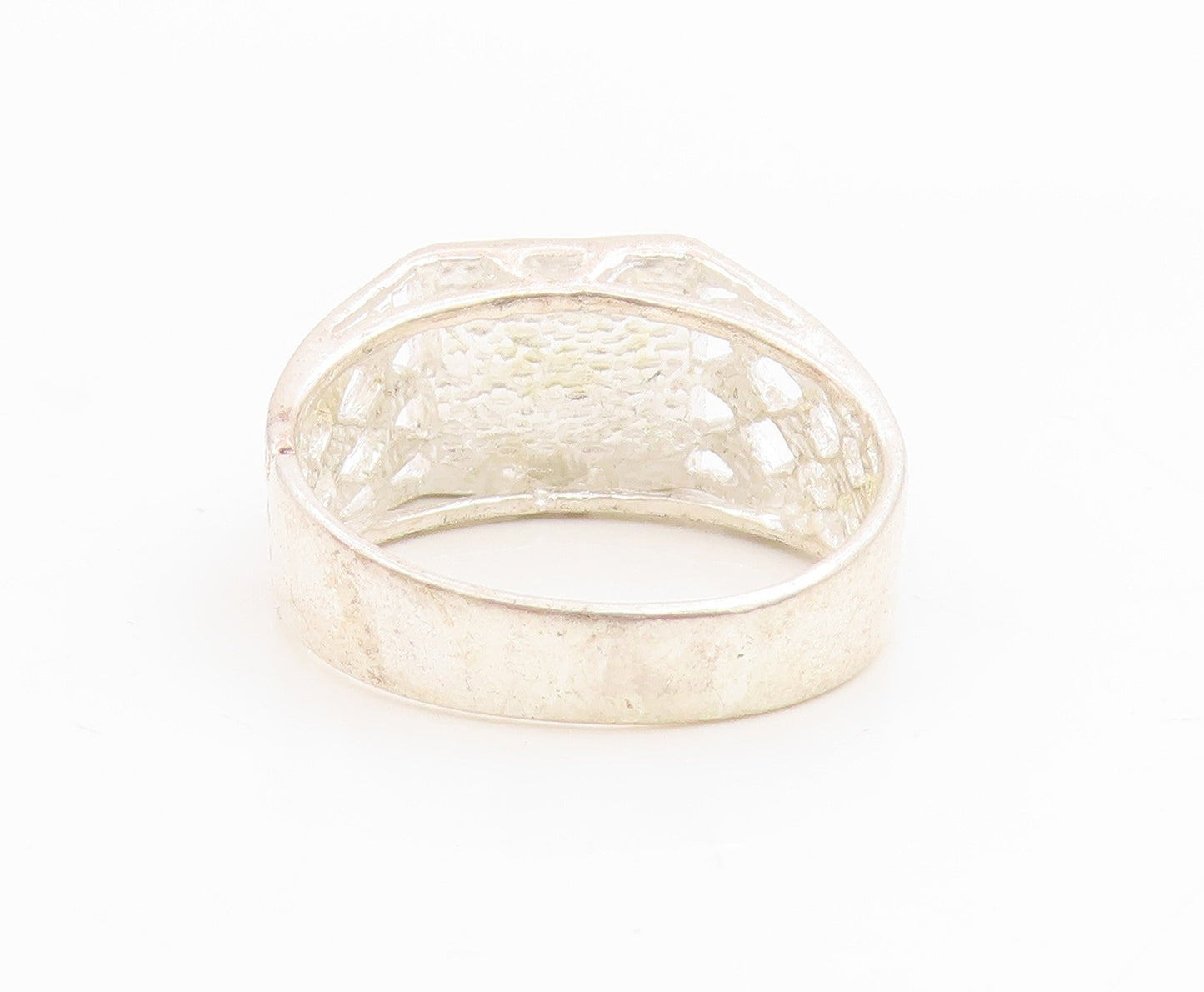 925 Sterling Silver Vintage Ring Etched Initial Y Monogram Band  Sz 11  RG34904