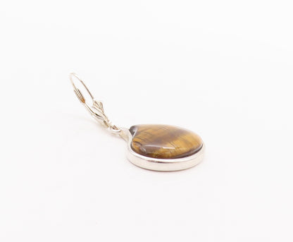 925 Sterling Silver Vintage Earrings WHITNEY KELLY Designer Tiger's Eye  EG12978