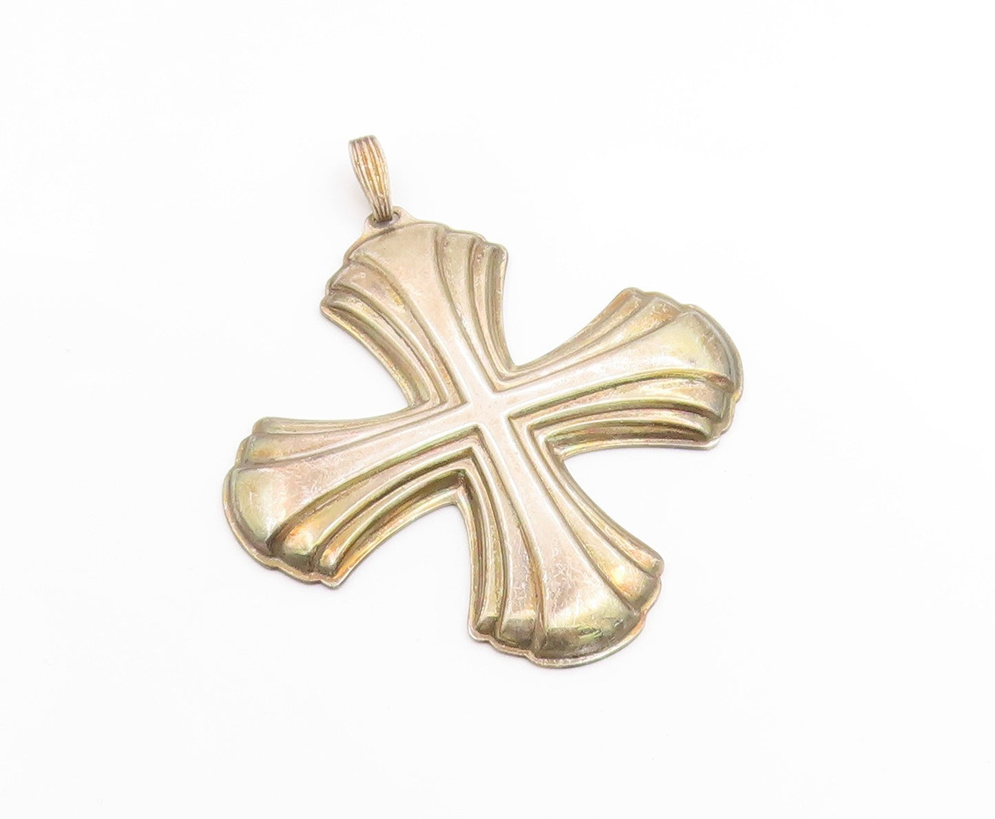 925 Sterling Silver Vintage Pendant REED & BARTON 1980 Christmas Cross  PT26301
