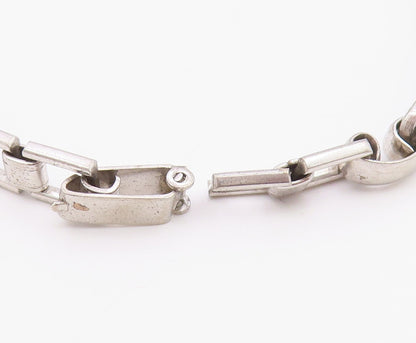 LAMODE 925 Sterling Silver  Vintage Shiny Floral Etched Chain Bracelet  BT8227