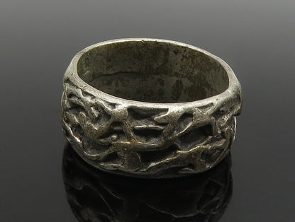 GUSTERMAN 925 Silver  Vintage Oxidized Modernist Band Ring Sz 10  RG24813