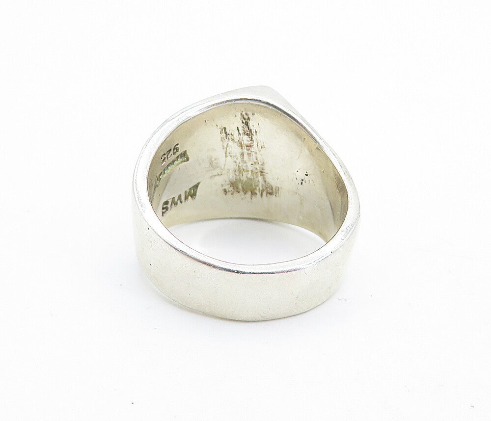 MEXICO 925 Sterling Silver  Vintage Shiny Pointed Dome Band Ring Sz 9  RG6388