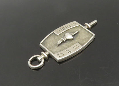 925 Sterling Silver  Vintage University Of Delaware Blue Hens Pendant  PT17513