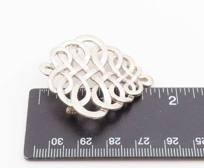 MMA 925 Sterling Silver  Vintage Shiny Open Knot Design Brooch Pin  BP7973