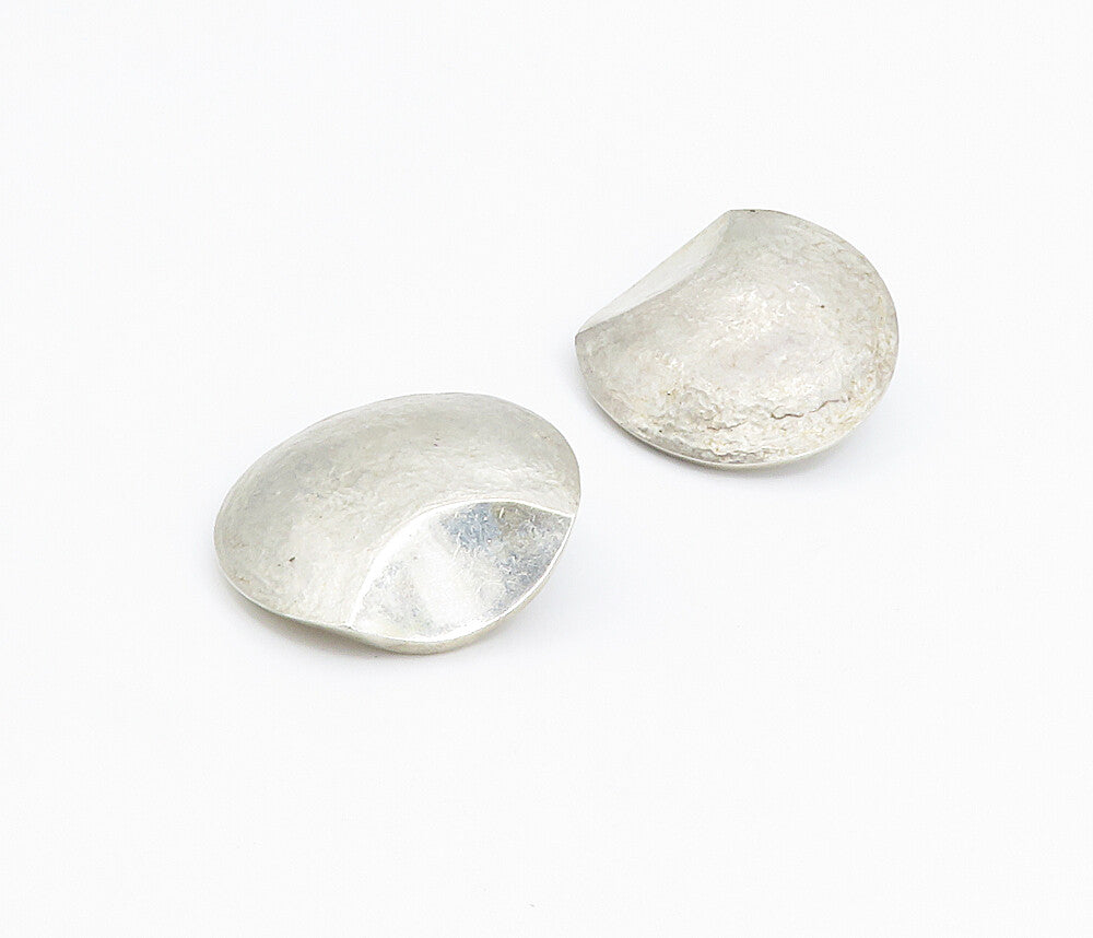 925 Sterling Silver & 14K GOLD  Vintage Modernist Round Drop Earrings  EG2902