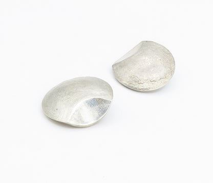 925 Sterling Silver & 14K GOLD  Vintage Modernist Round Drop Earrings  EG2902